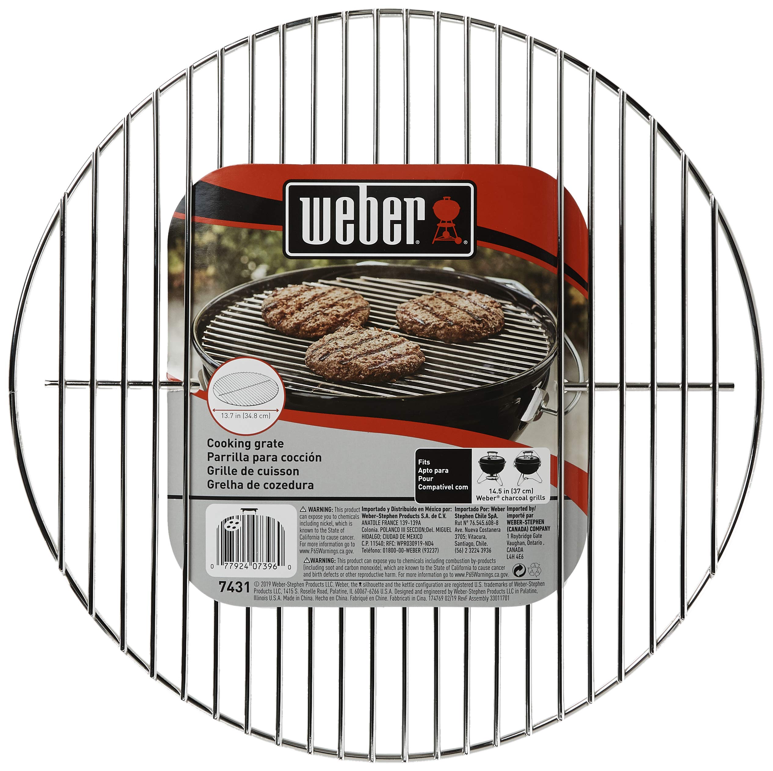 Foto 7 pulgar | Parrilla de Cocina Weber de Acero Pesado De 13.7 Pulgadas De Diámetro - Venta Internacional