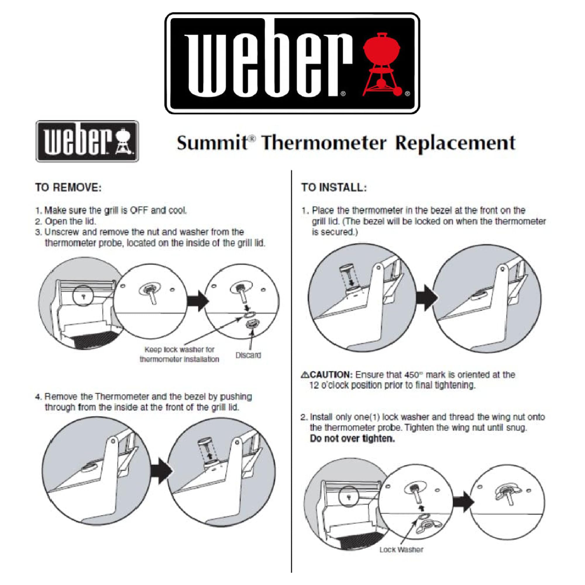 Foto 4 | Termómetro Weber # 60393 Génesis/Summit Sin Pestaña - Venta Internacional