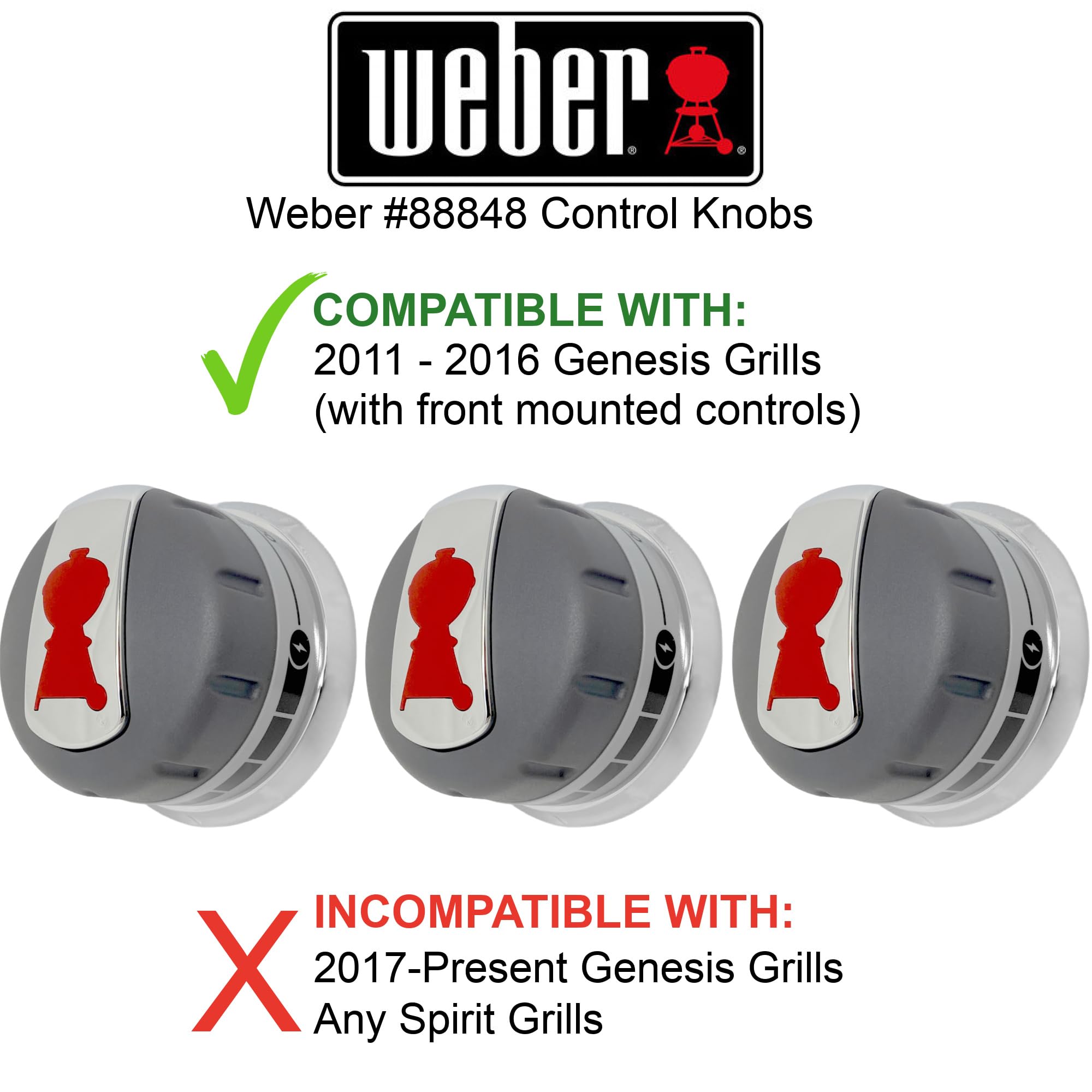 Foto 4 pulgar | Perillas para Parrilla de Gas Weber Genesis 2011-2016 Paquete de 3 - Venta Internacional