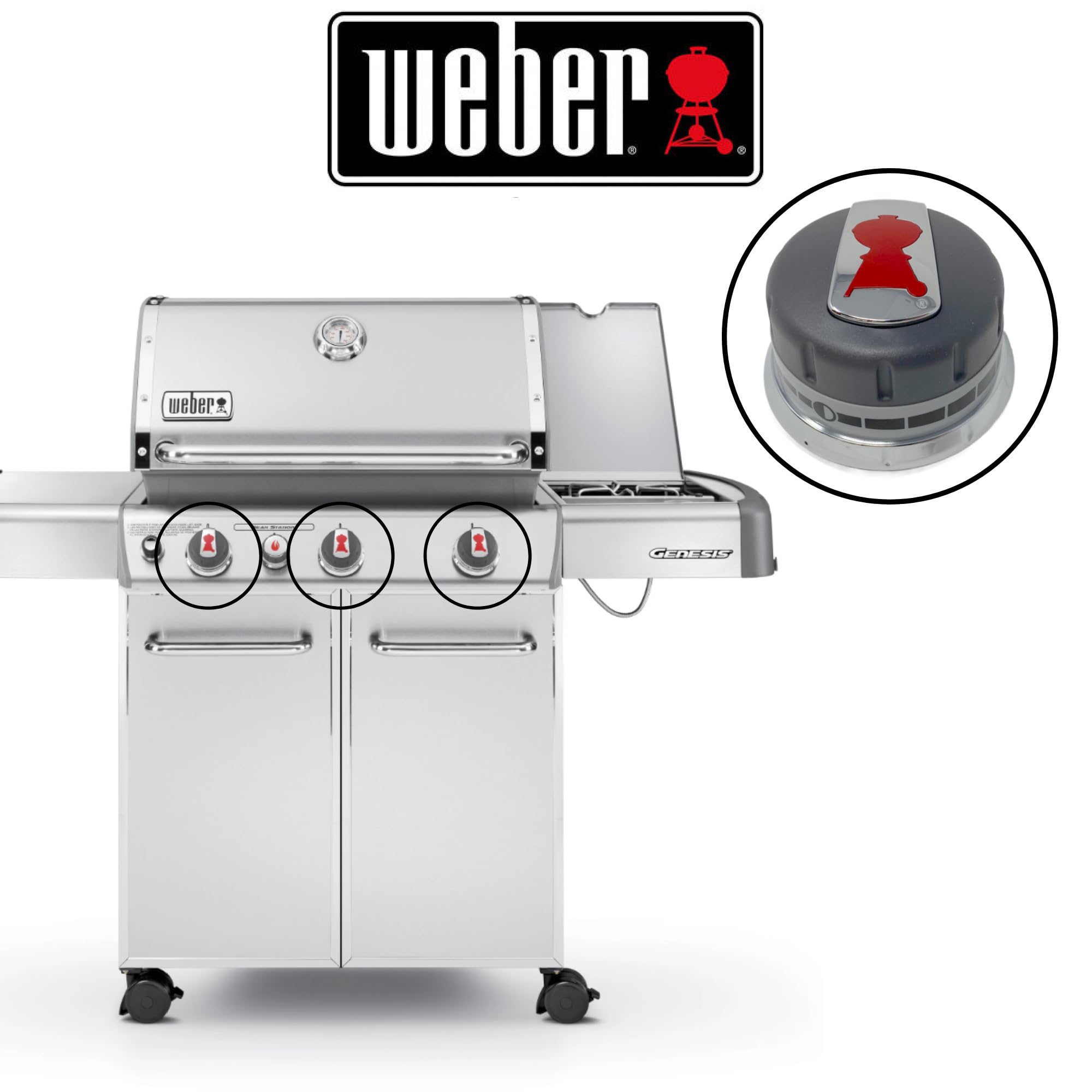 Foto 7 pulgar | Perillas para Parrilla de Gas Weber Genesis 2011-2016 Paquete de 3 - Venta Internacional