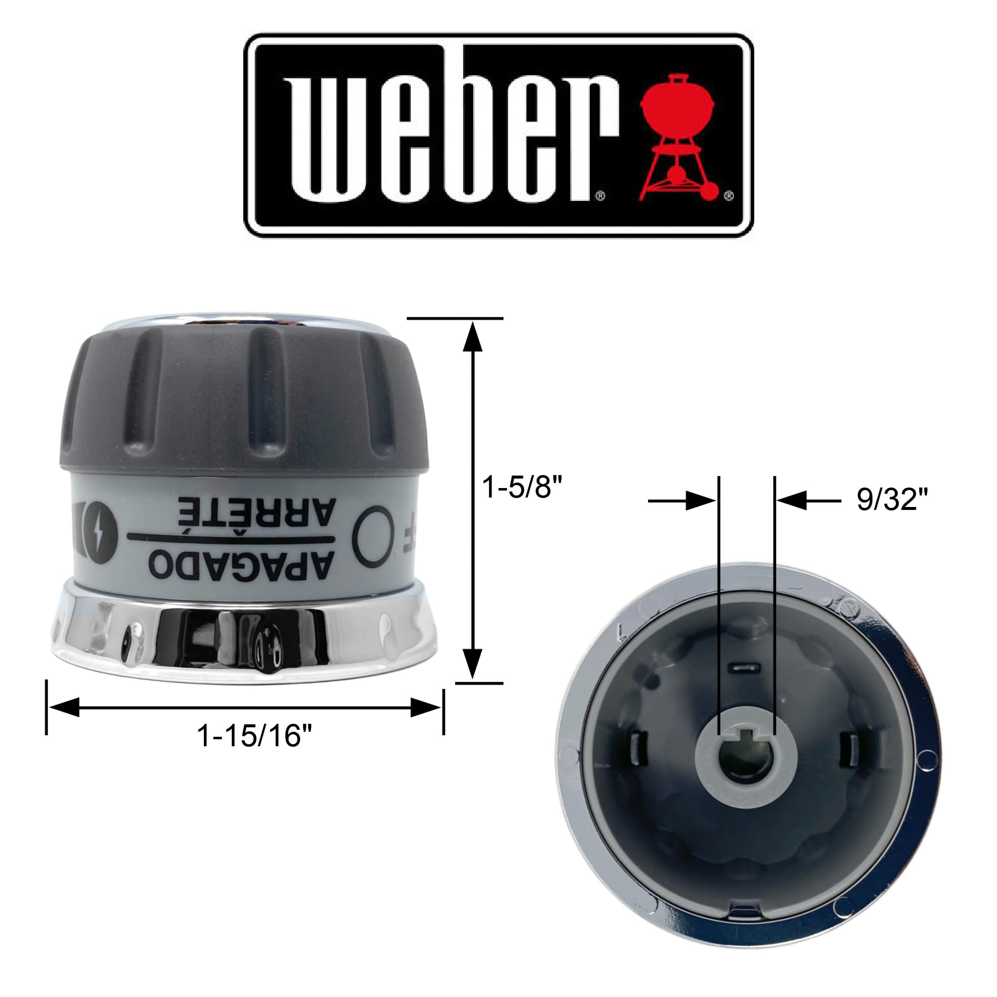 Foto 3 pulgar | Perilla Weber Génesis Sear De 5 Cm Gris Claro 40255403 - Venta Internacional