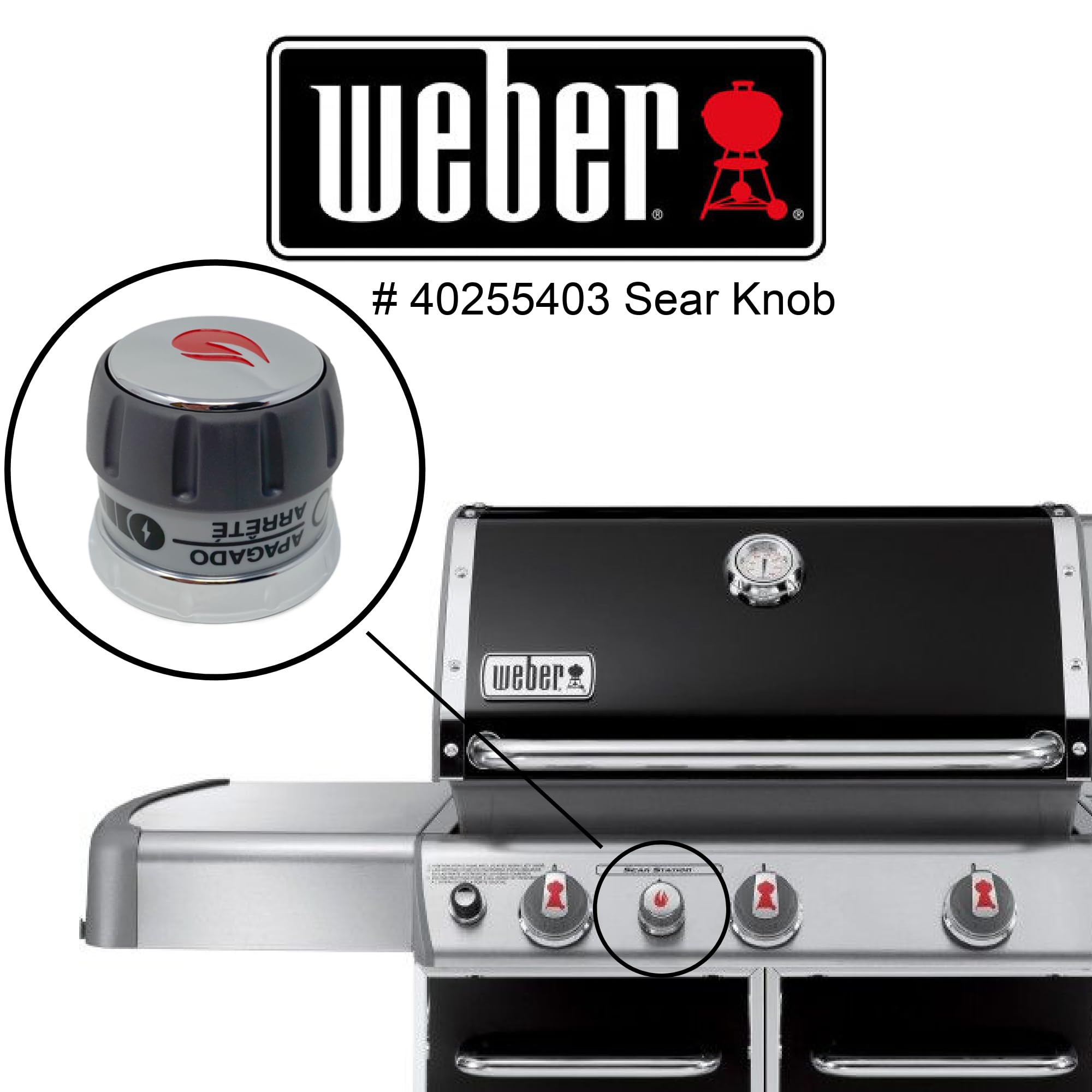 Foto 4 pulgar | Perilla Weber Génesis Sear De 5 Cm Gris Claro 40255403 - Venta Internacional