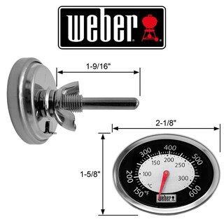 Foto 2 | Termómetro Weber 60070 Ovalado De Repuesto Para Parrillas Weber Q - Venta Internacional
