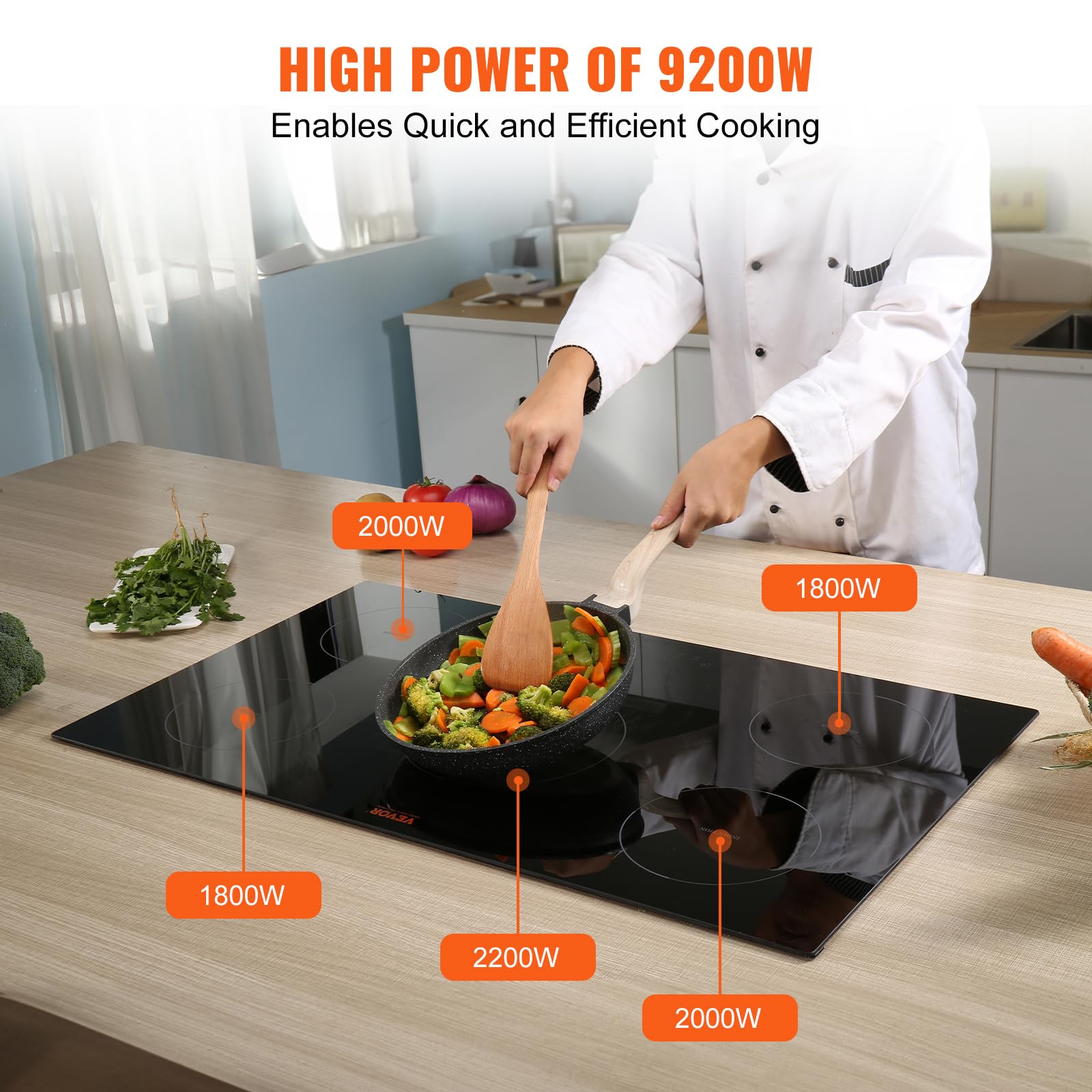 Foto 3 | Estufa Eléctrica Vevor de 5 Quemadores-Venta Internacional