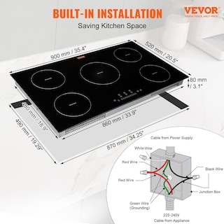 Foto 6 | Estufa Eléctrica Vevor de 5 Quemadores-Venta Internacional