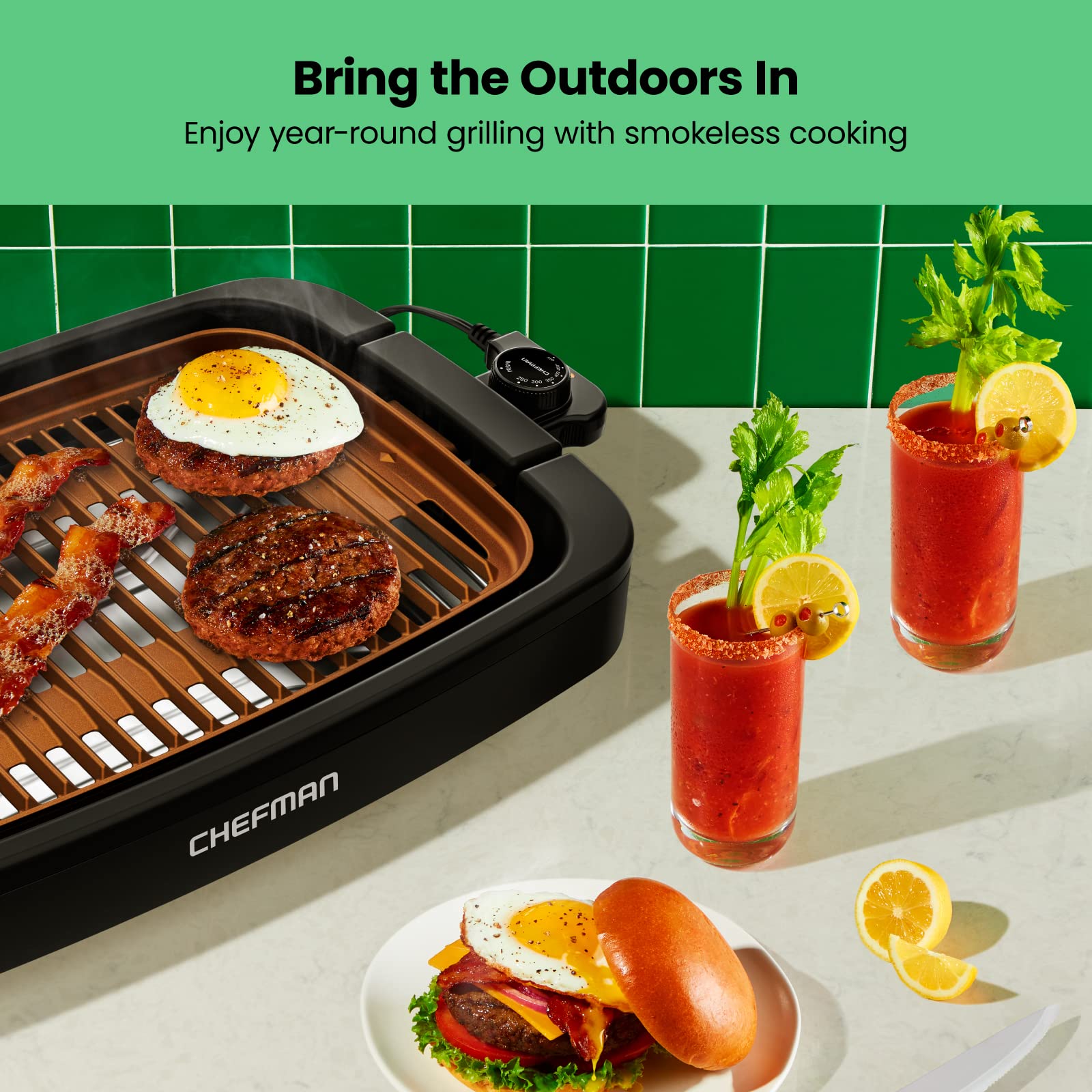 Foto 4 pulgar | Parrilla Eléctrica Chefman sin Humo para Interiores - Venta Internacional