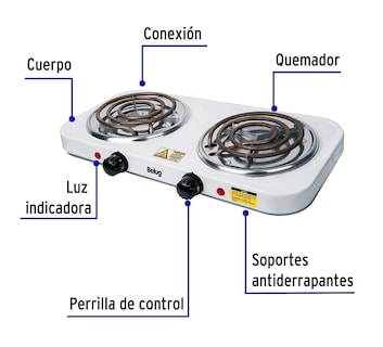 Foto 2 | Parrilla Eléctrica Belug con 2 Quemadores Blanco
