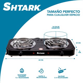 Foto 3 | Parrilla Eléctrica dos Quemadores Shtark Negra
