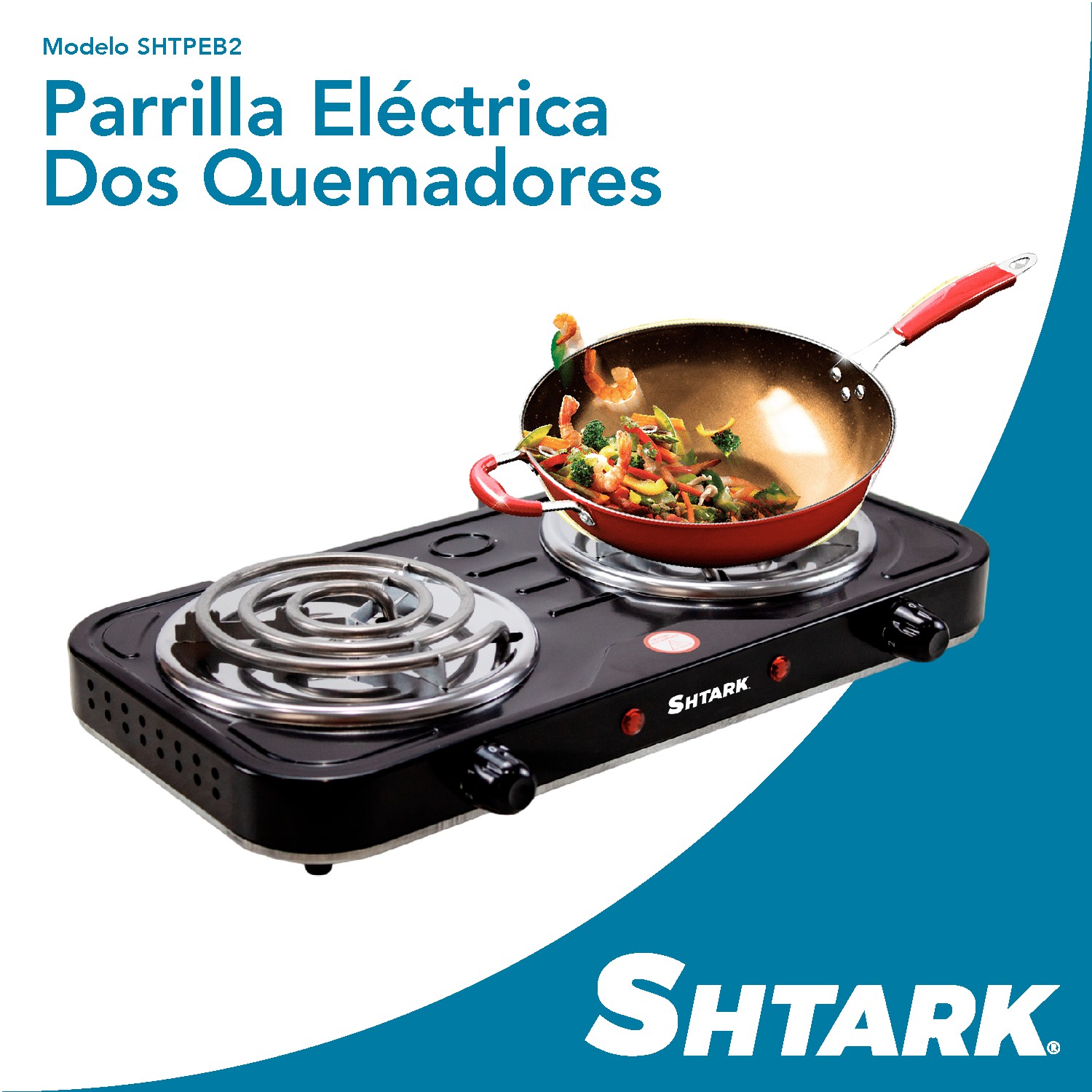 Foto 6 pulgar | Parrilla Eléctrica dos Quemadores Shtark Negra
