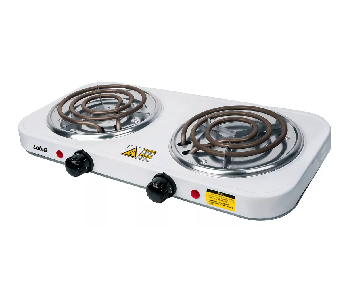 Parrilla Eléctrica 2 Quemadores Blanca 127v