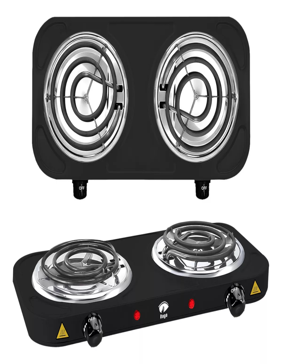 Foto 4 pulgar | Parrilla Eléctrica 2 Quemadores Acero Inoxidable + Termo Güish Gratis