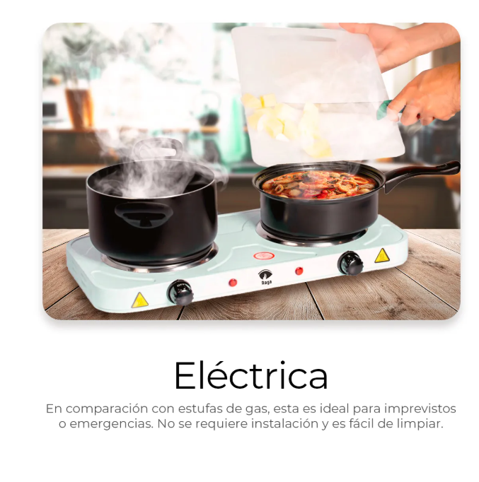 Foto 6 pulgar | Parrilla Eléctrica 2 Quemadores Acero Inoxidable 2000w Color Blanco