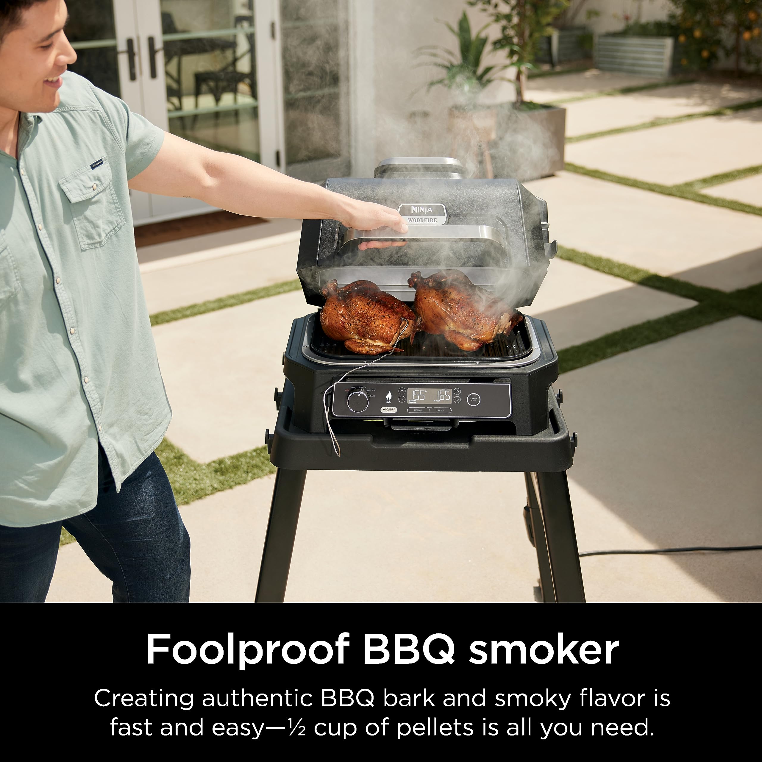 Foto 4 pulgar | Parrilla Y Ahumador Exterior Ninja Og850 Woodfire Pro Xl Blue - Venta Internacional.