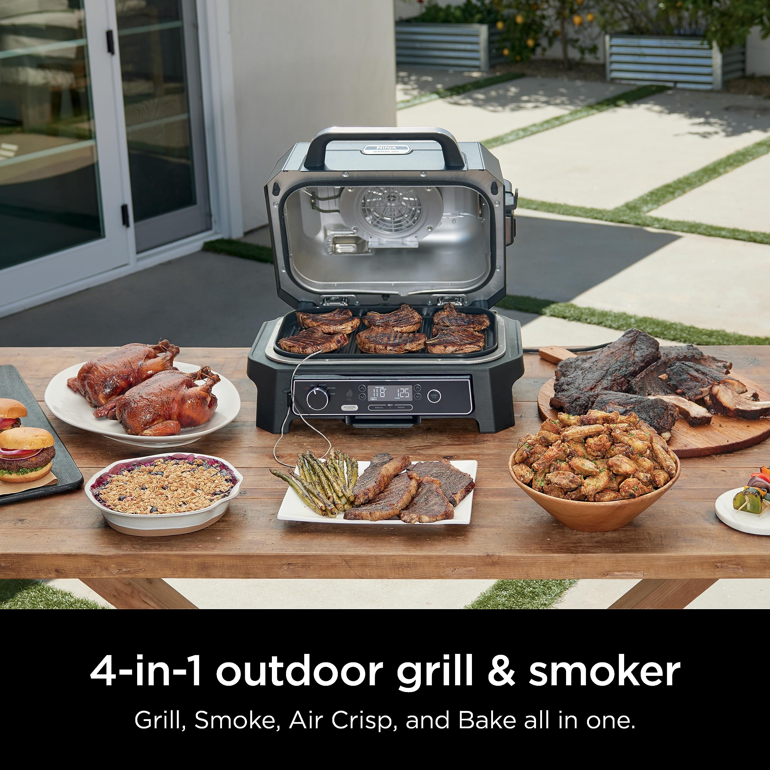 Foto 6 pulgar | Parrilla Y Ahumador Exterior Ninja Og850 Woodfire Pro Xl Blue - Venta Internacional.