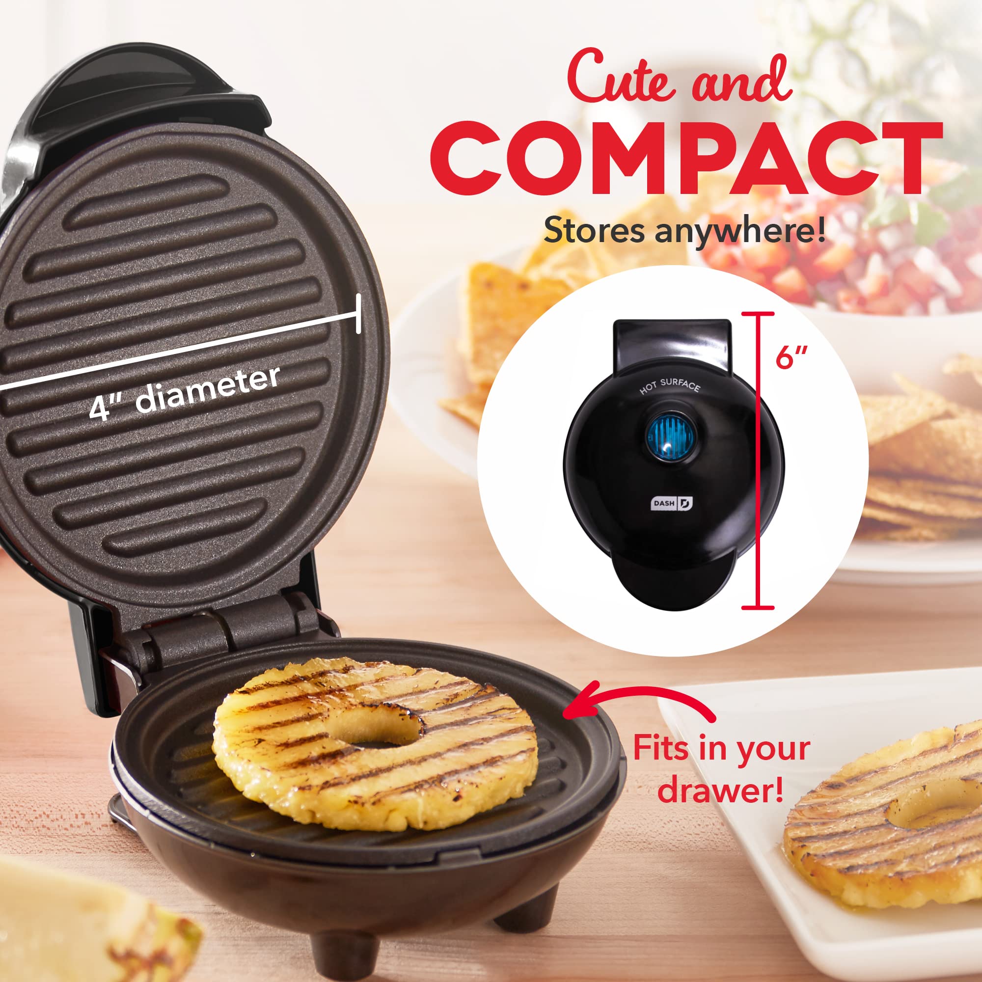 Foto 7 pulgar | Plancha Grill Eléctrica Dash Mini Maker Portátil Negra -Venta Internacional