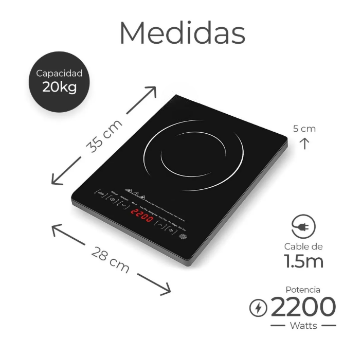 Foto 2 | Parrilla Digital Eléctrica de Inducción Negra