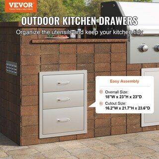 Foto 2 | Cajones Para Barbacoa De Triple Acceso De Acero Inoxidable Para Cocina Exterior - Venta Internacional.