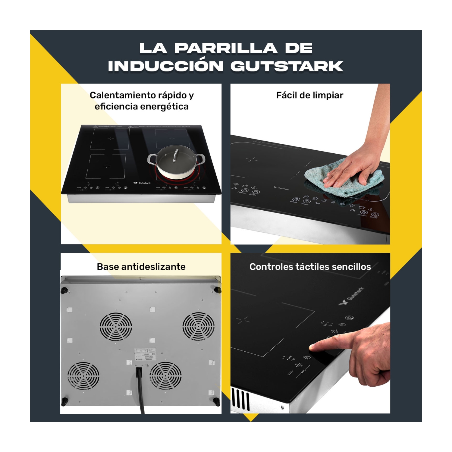Foto 4 pulgar | Parrilla de Inducción Eléctrica Empotrable Gutstark 4 Zonas 4000w Táctil