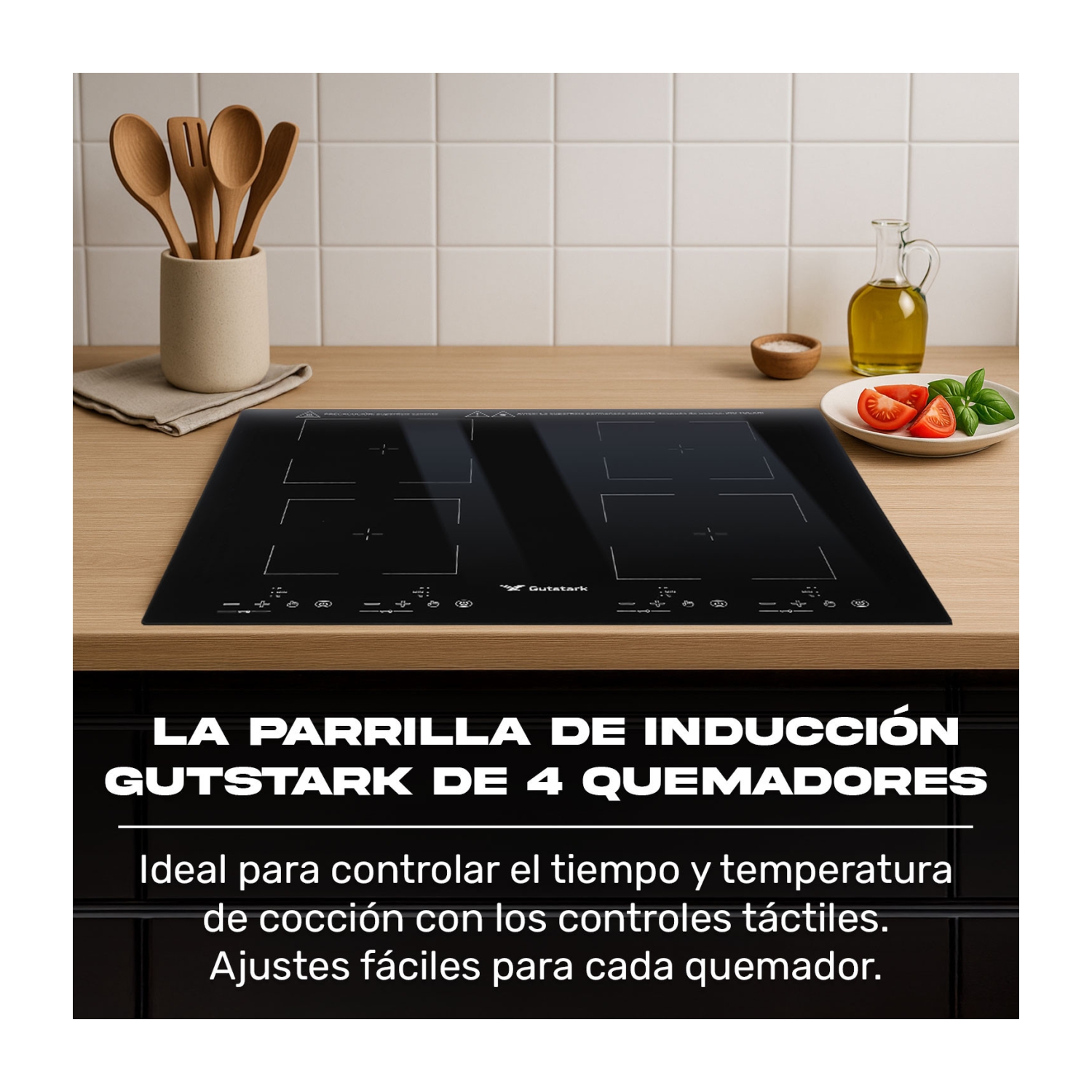 Foto 7 pulgar | Parrilla de Inducción Eléctrica Empotrable Gutstark 4 Zonas 4000w Táctil