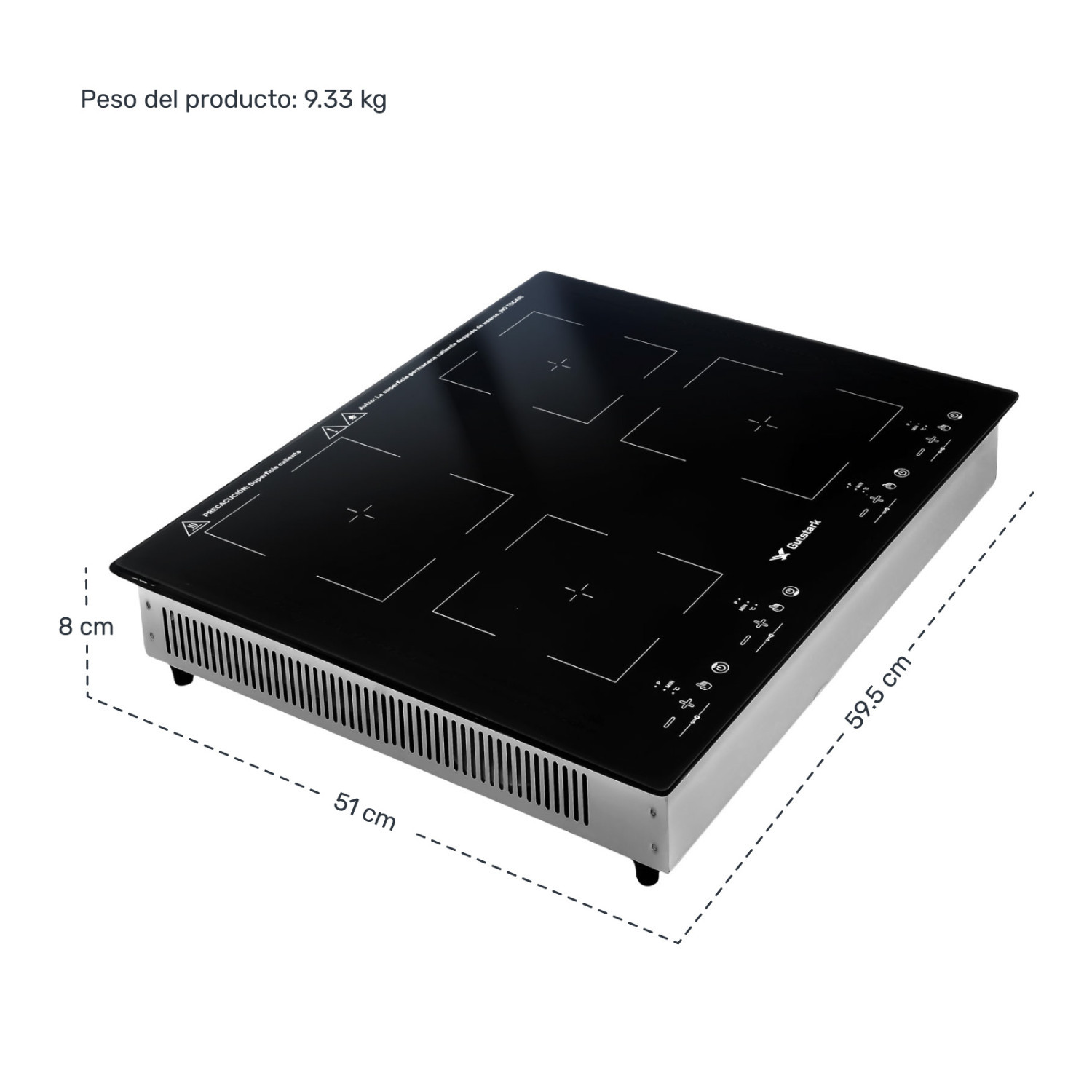 Foto 9 pulgar | Parrilla de Inducción Eléctrica Empotrable Gutstark 4 Zonas 4000w Táctil