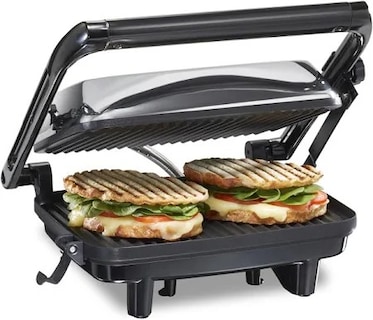 Foto 1 | Parrilla Panini Hamilton Beach 25460 de Acero Inoxidable Negro