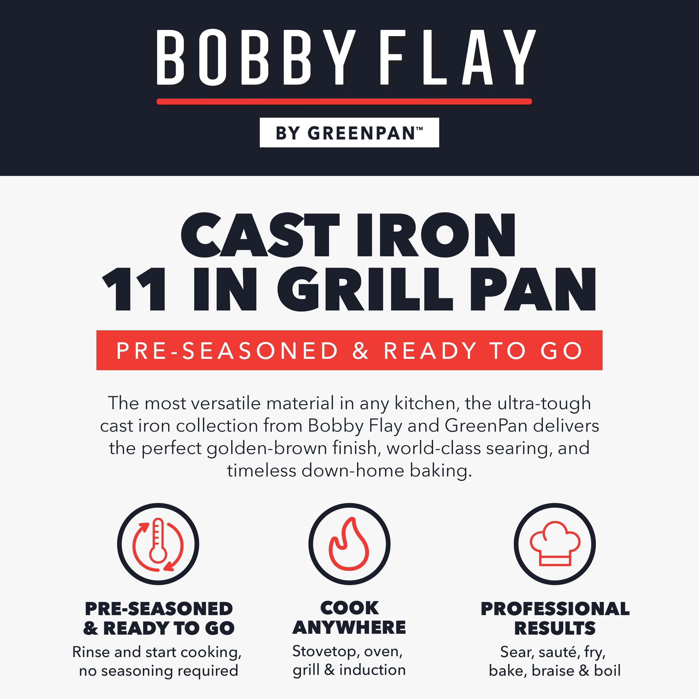 Foto 6 pulgar | Sartén para Asar Greenpan X Bobby Flay 28 cm - Venta Internacional