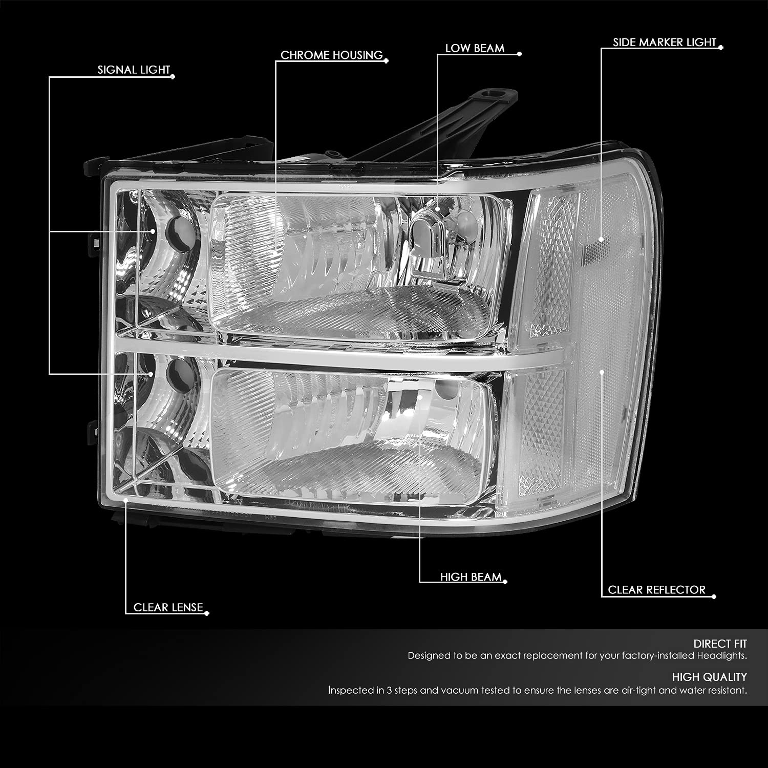 Foto 5 pulgar | Conjunto De Faros Dna Motoring Compatible Con Gmc Sierra - Venta Internacional.