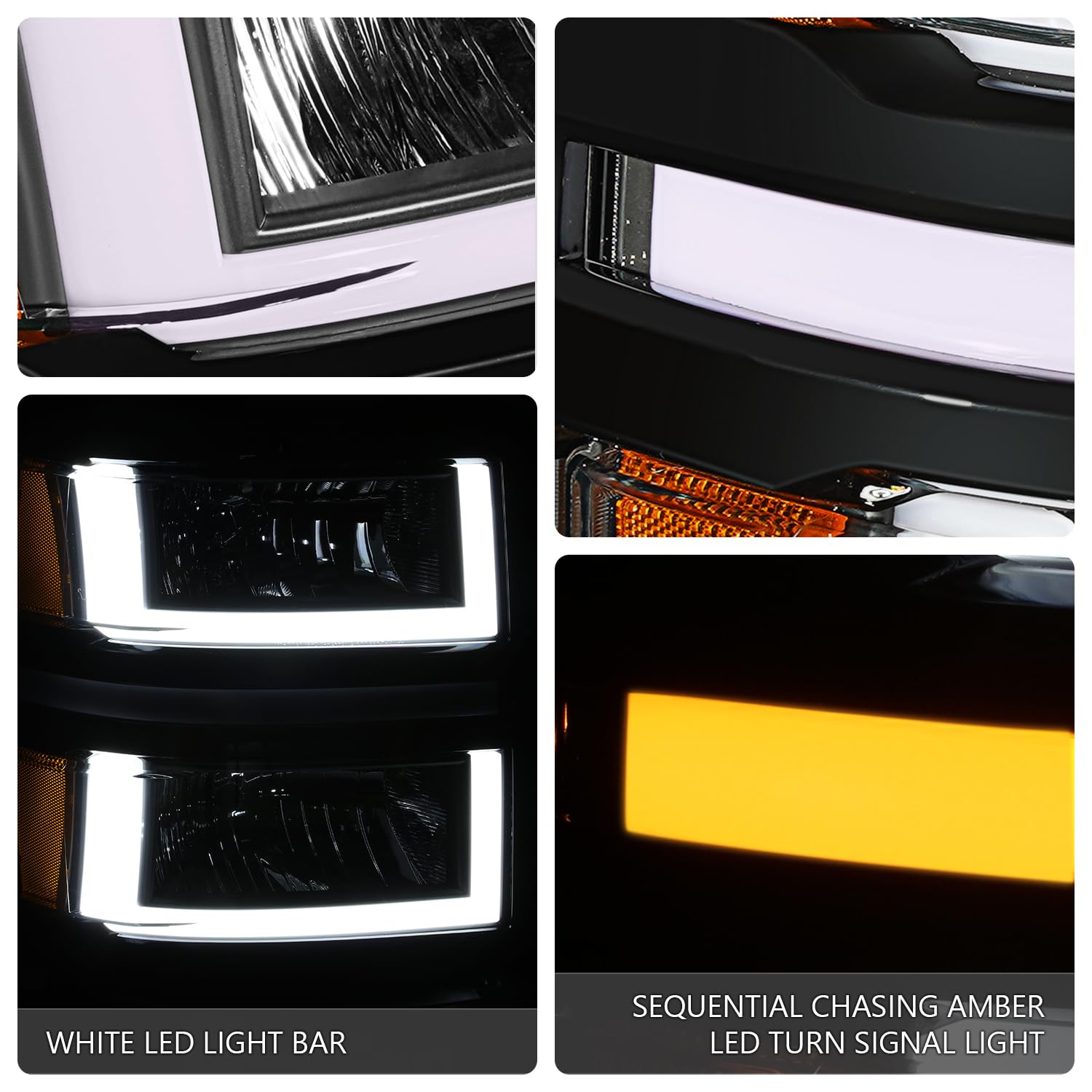 Foto 6 pulgar | Barra De Luces 3d Para Faros Delanteros Dna Motoring Silverado 1500 14-15 - Venta Internacional.