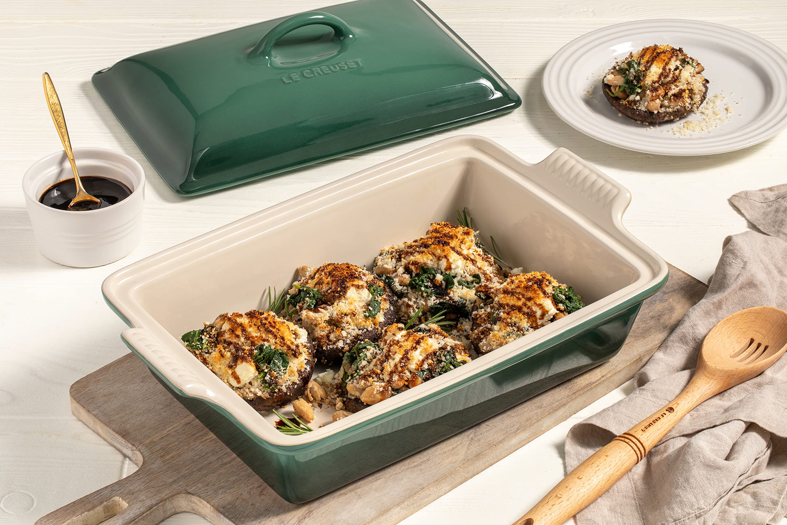 Foto 4 pulgar | Cazuela Le Creuset Stoneware Heritage Rectangular De 4 Litros, Color Oliva - Venta Internacional.