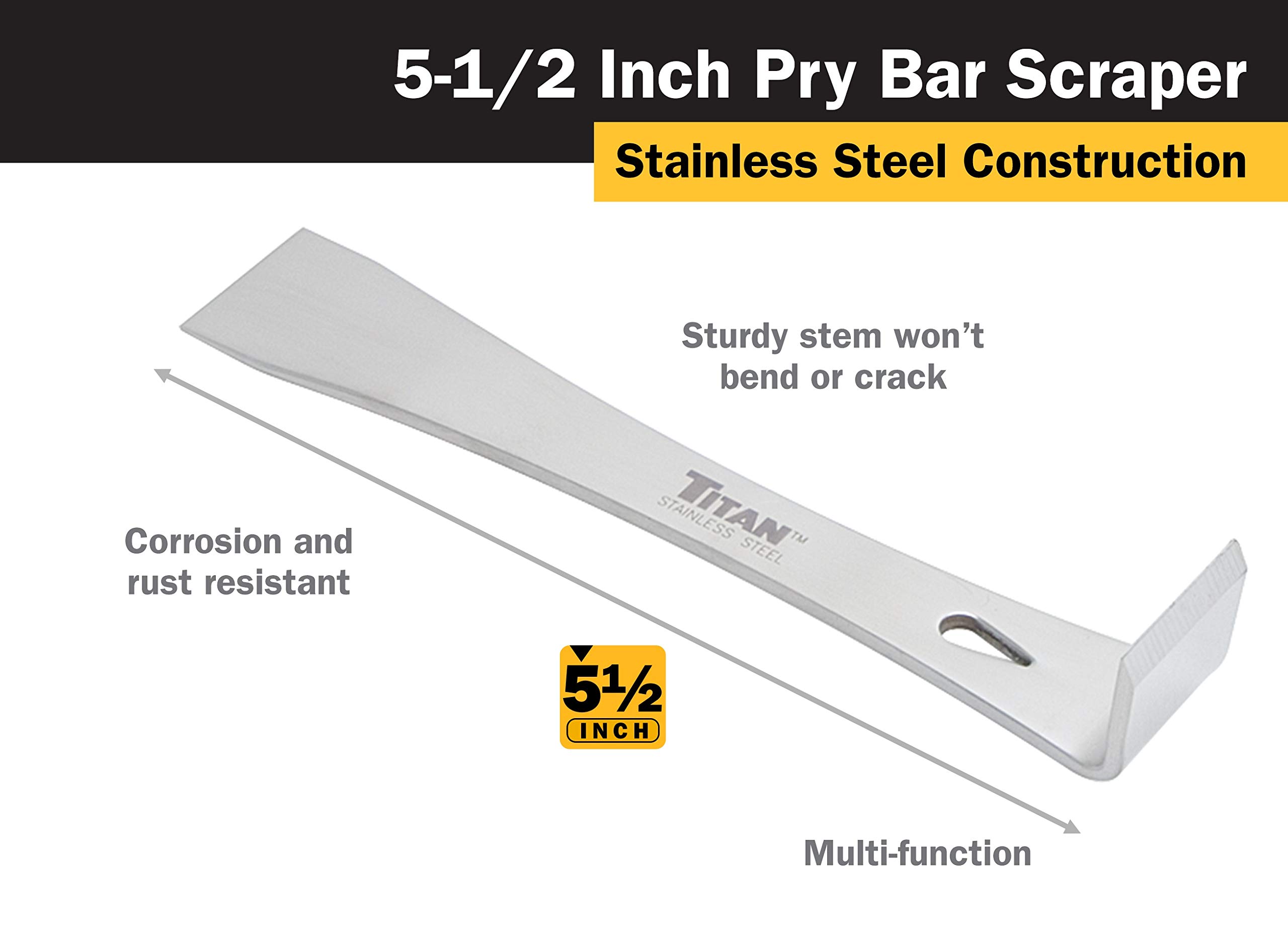 Foto 2 | Raspador Pry Bar Titan Tools 11505, Acero Inoxidable, 14 Cm - Venta Internacional.