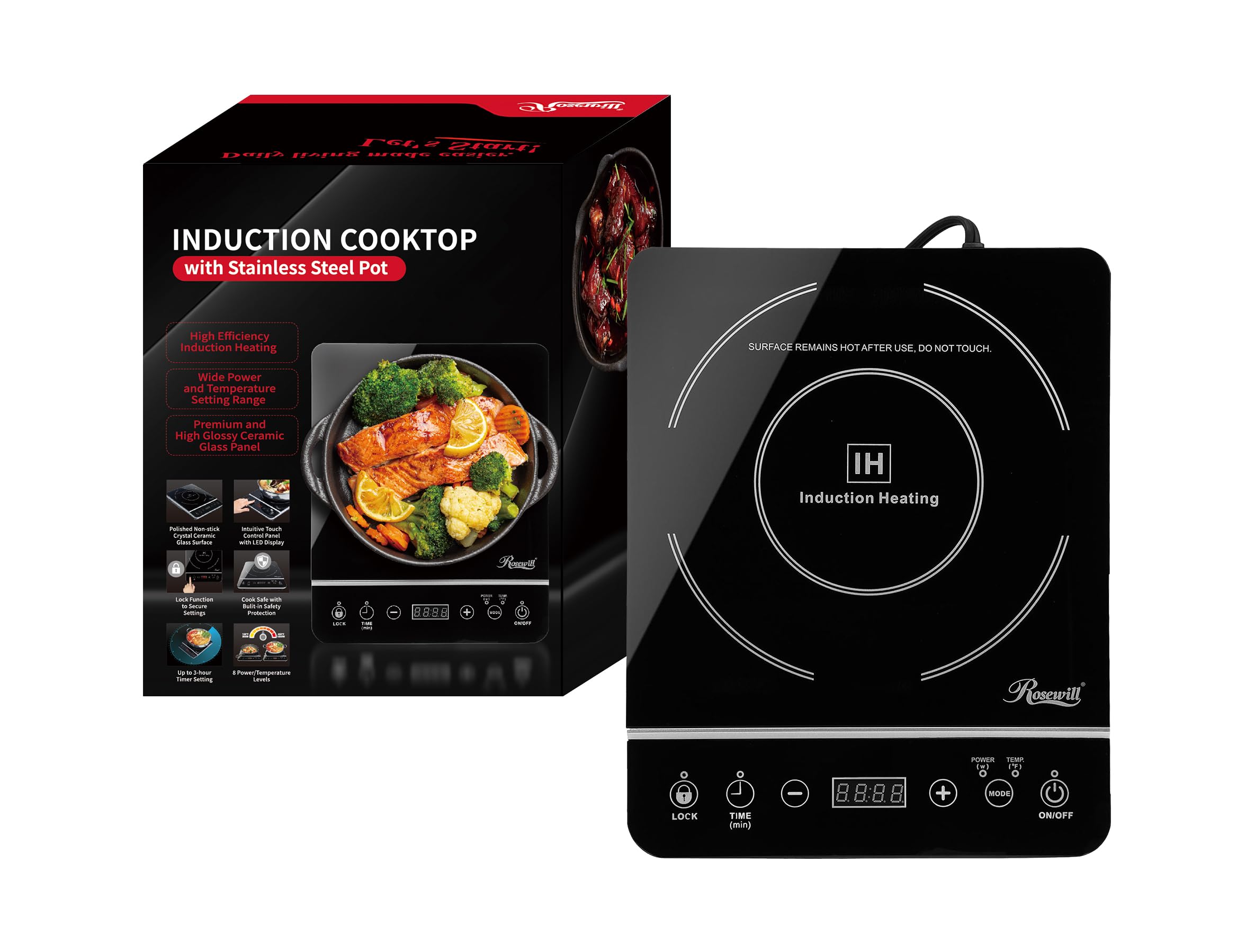 Foto 8 pulgar | Cocina De Inducción Rosewill Rhai-13001 1800w Con Olla De 3.3l - Venta Internacional.