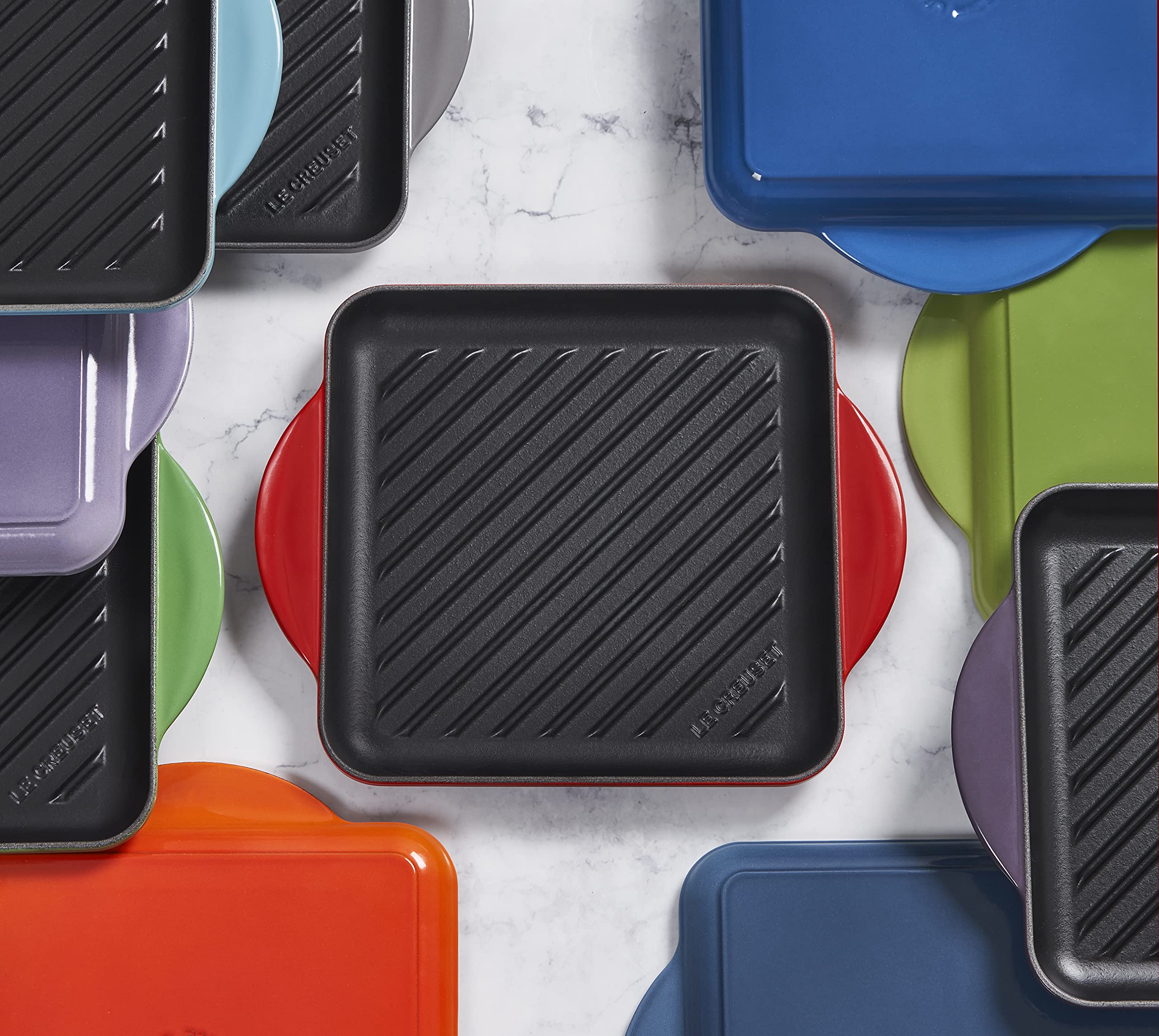 Foto 5 | Grill Le Creuset, Hierro Fundido Esmaltado, Cuadrado, 9.5 Pulgadas, Color Verde Azulado - Venta Internacional.