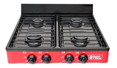 Foto 1 | Parrilla 4 Quemadores de Gas Superflama Cubierta de Acero Inoxidable Roja