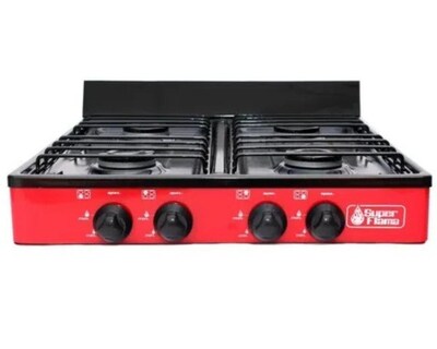 Foto 3 | Parrilla 4 Quemadores de Gas Superflama Cubierta de Acero Inoxidable Roja