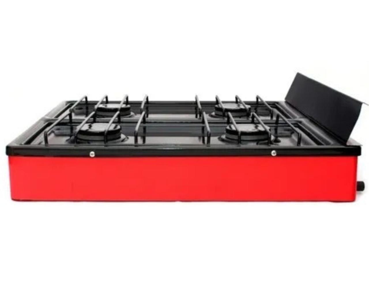 Foto 4 | Parrilla 4 Quemadores de Gas Superflama Cubierta de Acero Inoxidable Roja