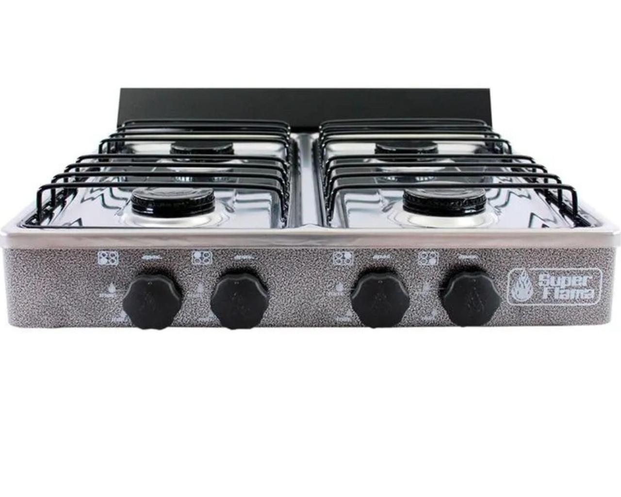 Parrilla 4 Quemadores de Gas Superflama Gris