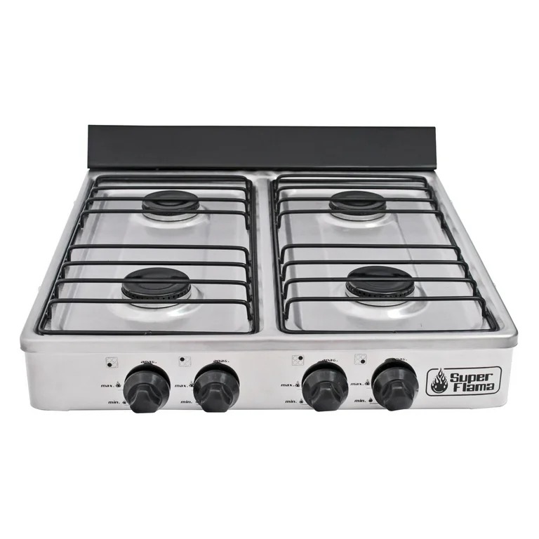 Parrilla 4 Quemadores de Gas Superflama Acero Inoxidable