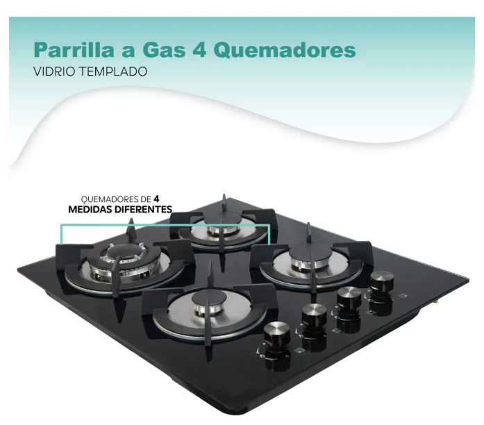 Foto 4 pulgar | Parrilla a Gas 4 Quemadores  Empotrable Plateada