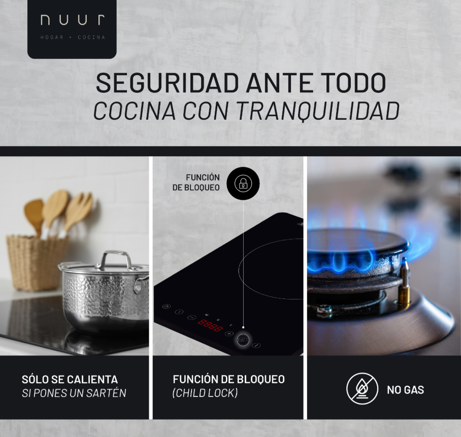 Foto 4 pulgar | Parrilla Eléctrica de Inducción Nuur PARIN1 1800 W