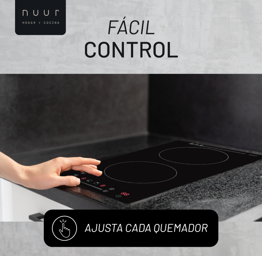 Foto 4 pulgar | Parrilla Eléctrica de Inducción Nuur PARIN2-B 2 Quemadores