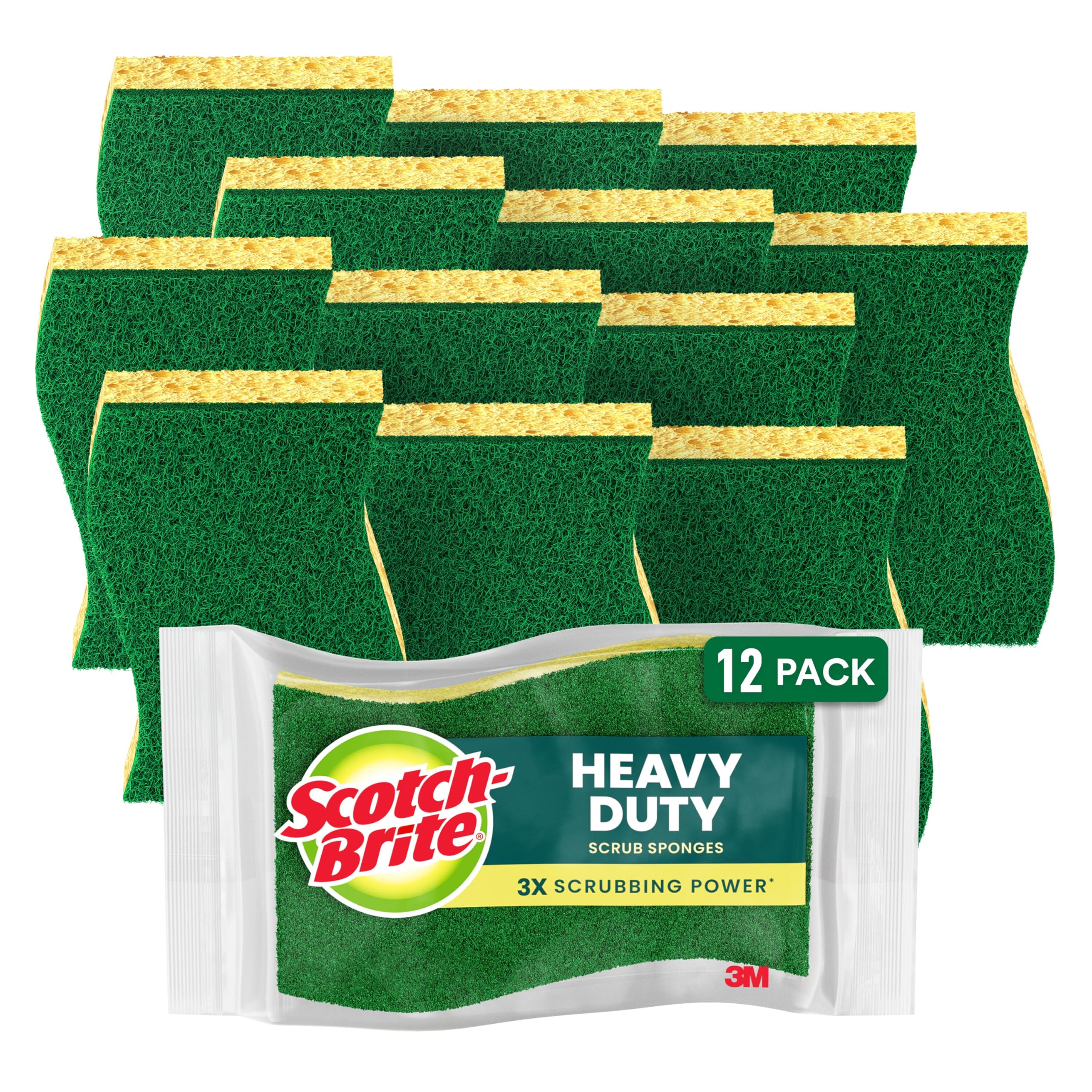 Foto 2 pulgar | Scrub Sponge Scotch-brite Heavy Duty 12 Esponjas De Cocina - Venta Internacional.