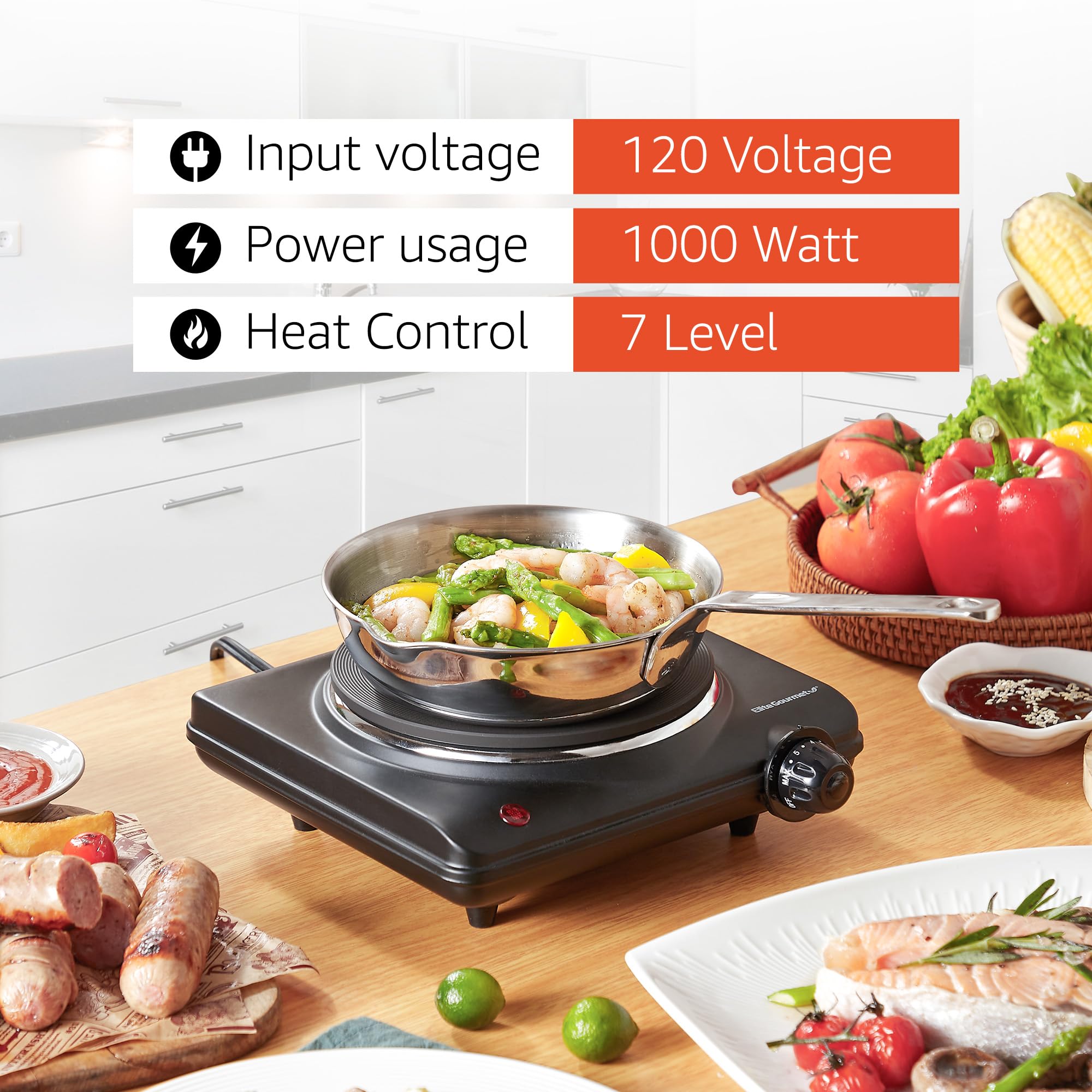 Foto 7 | Placa Eléctrica Elite Gourmet Esb-301bf# 1000w Negra - Venta Internacional.