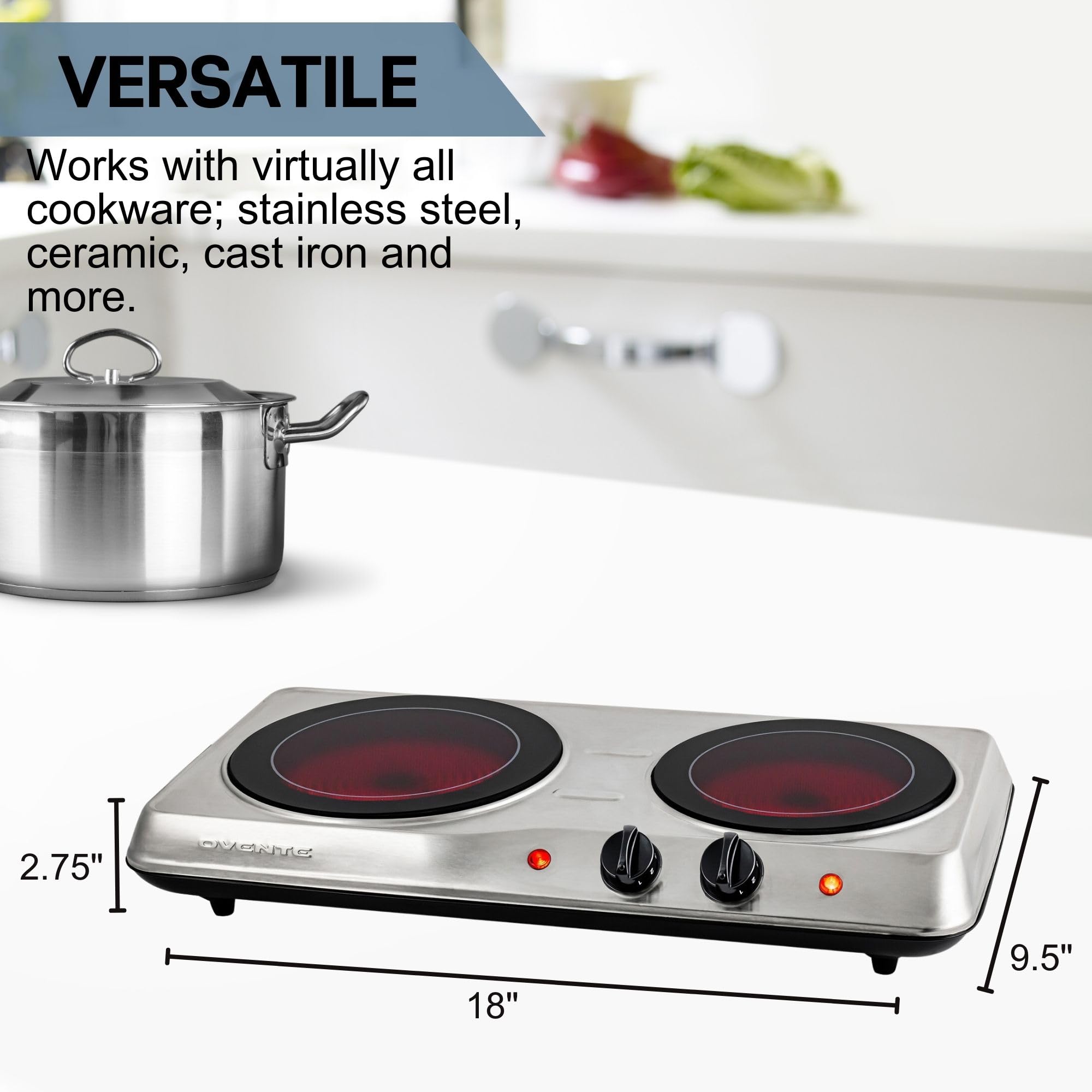 Foto 5 | Parrilla Infrarrojo Ovente Bgi102s 1700w - Venta Internacional