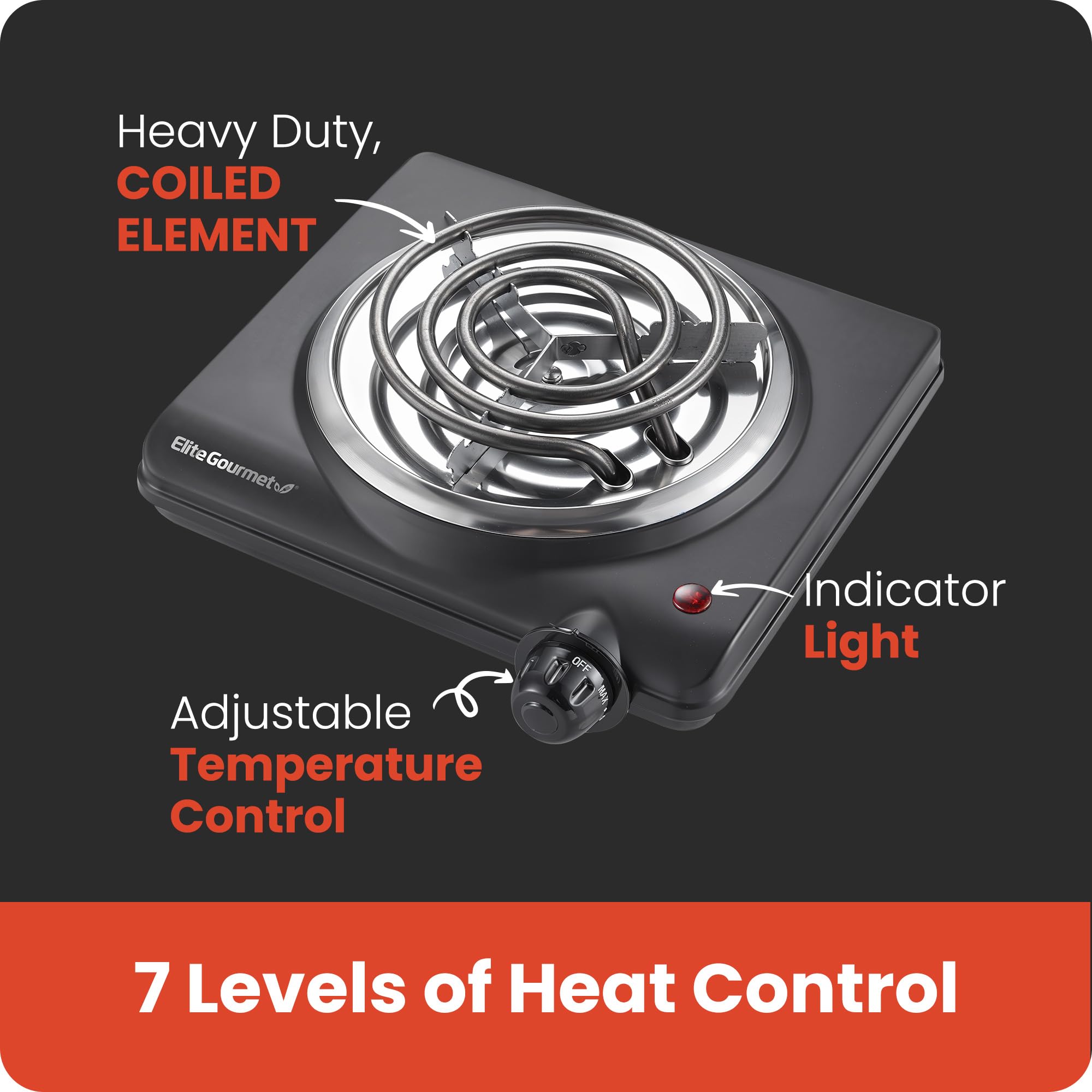 Foto 4 pulgar | Placa Eléctrica Elite Gourmet Esb100b Negra - Venta Internacional