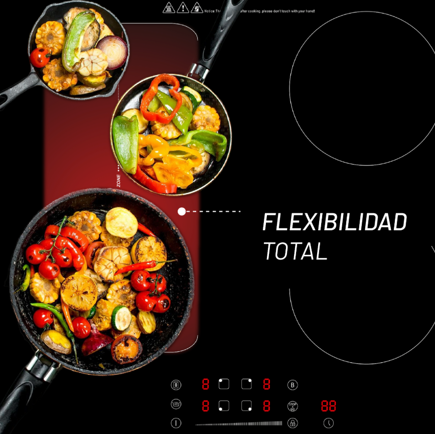Foto 4 pulgar | Parrilla De Inducción 4 Quemadores 7 400w - 220v - Booster - Zona Flex