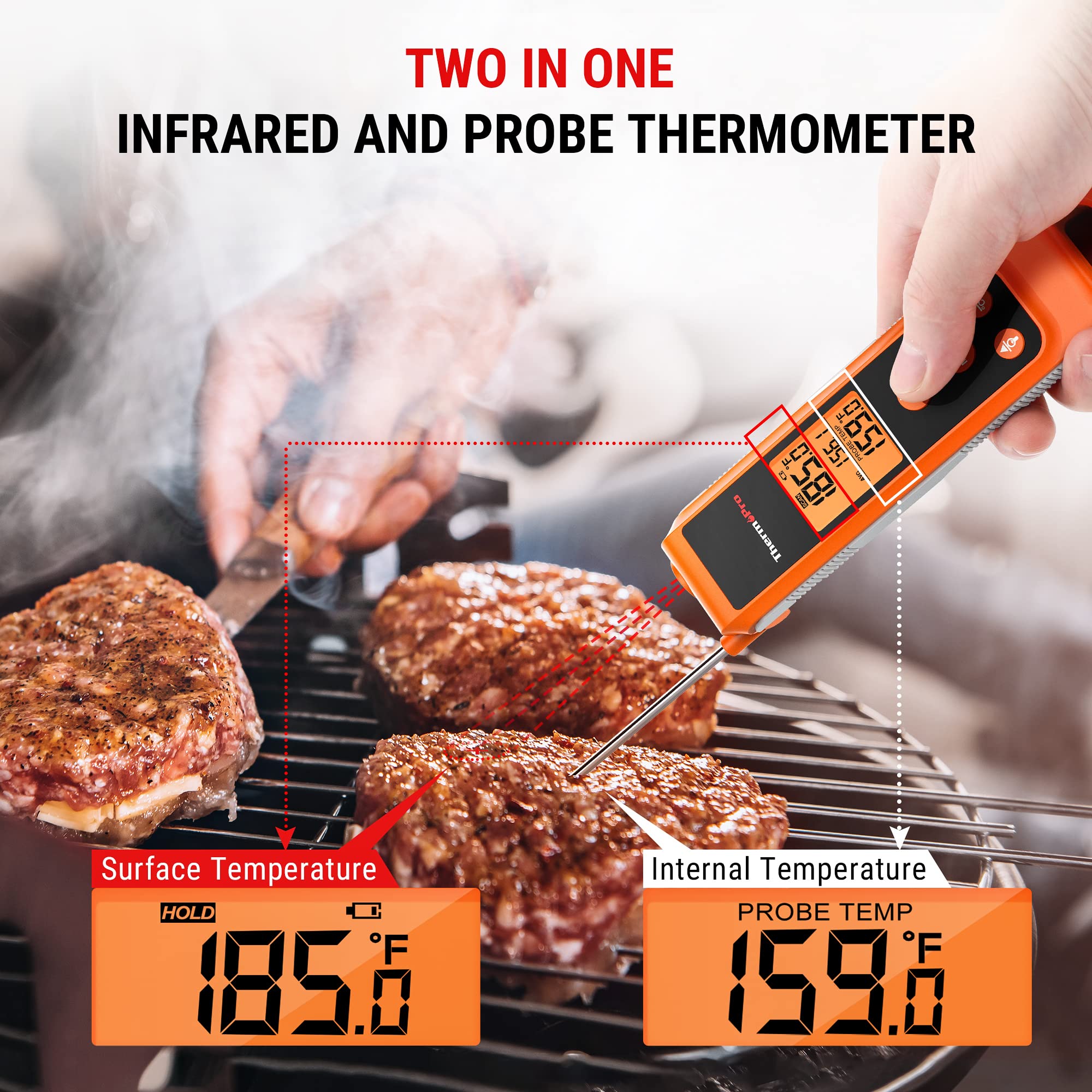 Foto 3 pulgar | Termómetro Thermopro Tp420 2 En 1 De Lectura Instantánea Para Cocinar - Venta Internacional.