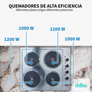 Foto 2 | Parrilla Eléctrica 4 Quemadores Ihom Acero Inoxidable Plata