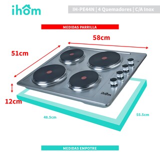 Foto 3 | Parrilla Eléctrica 4 Quemadores Ihom Acero Inoxidable Plata