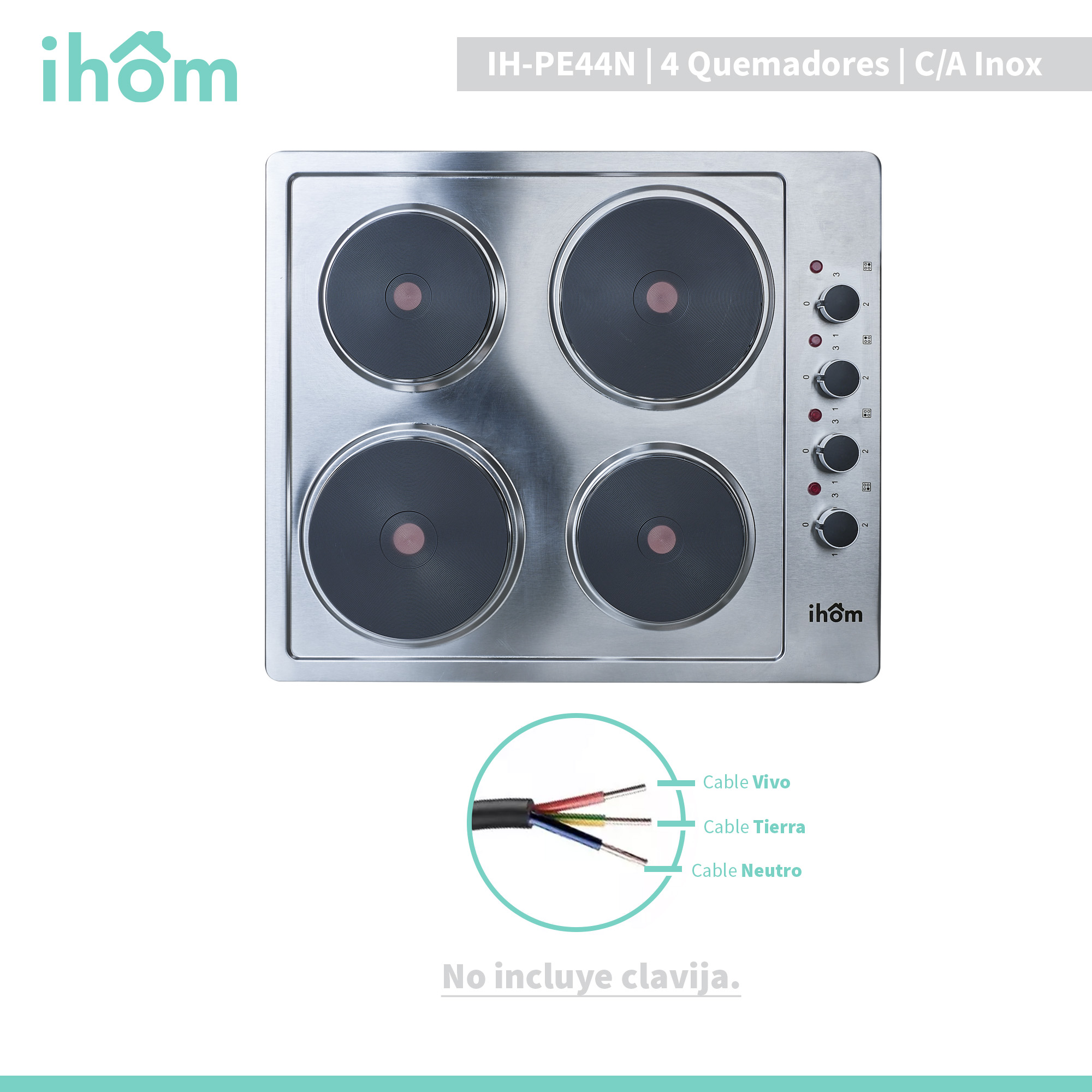 Foto 4 | Parrilla Eléctrica 4 Quemadores Ihom  Acero Inoxidable Plata