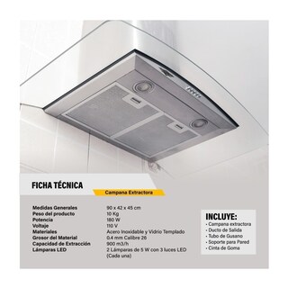 Foto 5 | Combo Campana y Parrilla de Cristal Gutstark Home 5 Quemadores